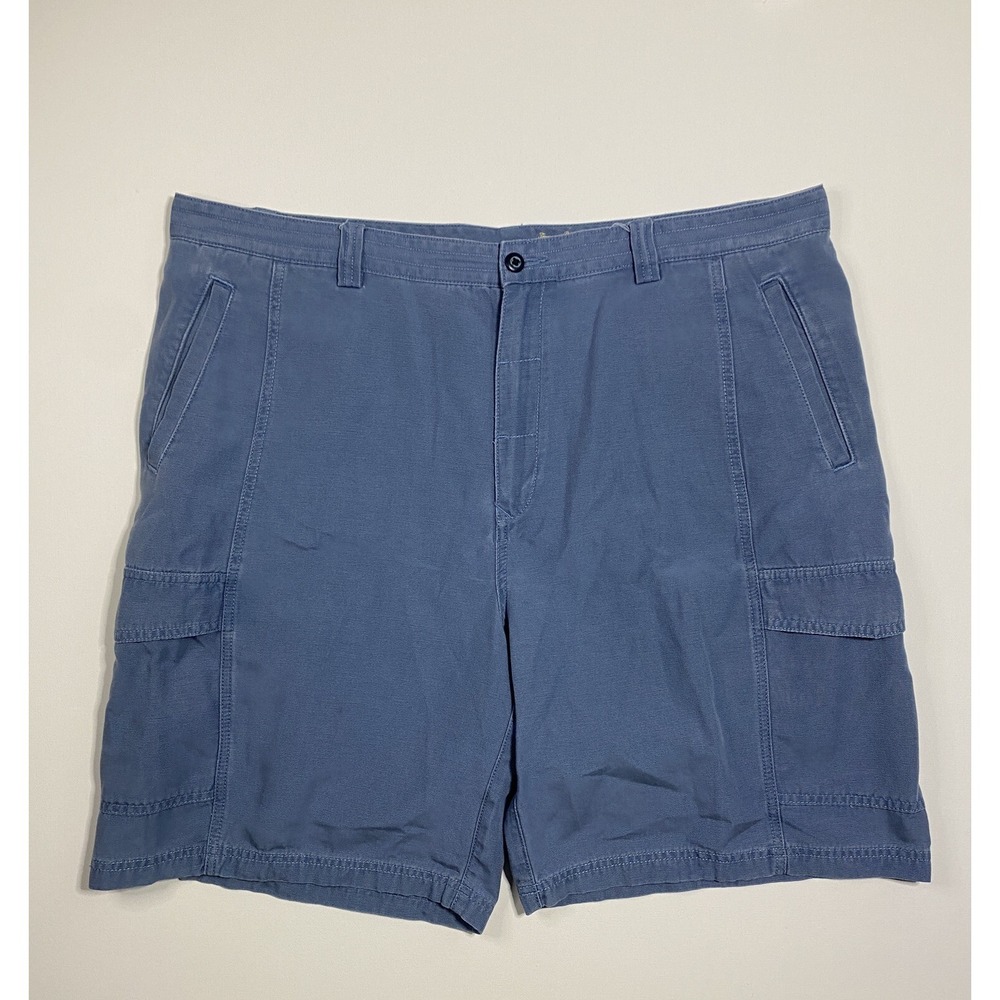 Tommy Bahama Shorts Men's 42x9.5 Flat Front Cargo Blue Lyocell Casual Utility